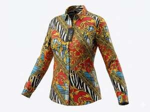 Jaded London Baroque Chain Zebra Mixed Print Button Down Shirt